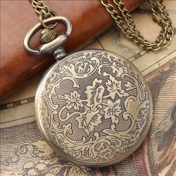 NEW Bronze Heart Pocket Watch Necklace - Picture 5 of 5